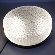 S+ Megal round ceiling light in black and opaque Swiss machined glass 90