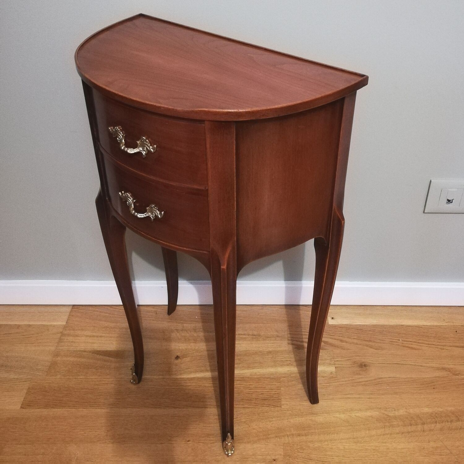Bedside table or half-moon side furniture Louis XV style