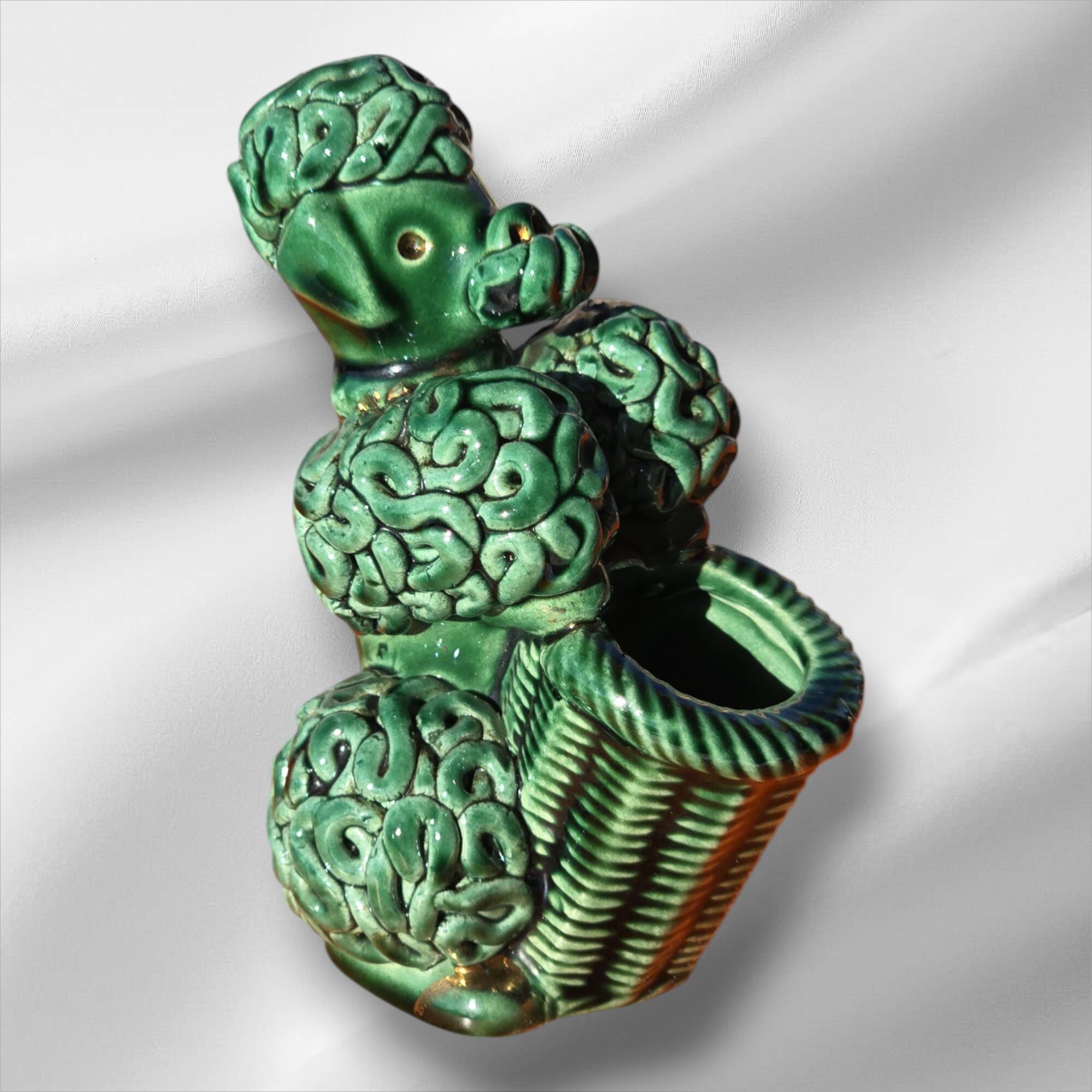 Spaghetti Noodles Ceramic Poodle Color Green Italy