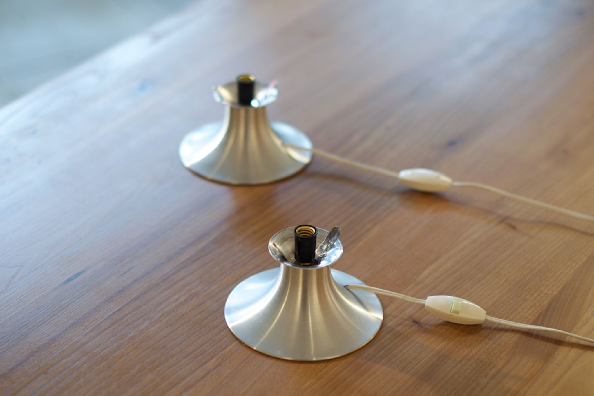 Pair of mountain wall lamps