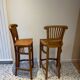 2 tabourets hauts en teck massif