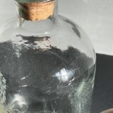 BOTTLES Engraved Glass and VINTAGE Wood