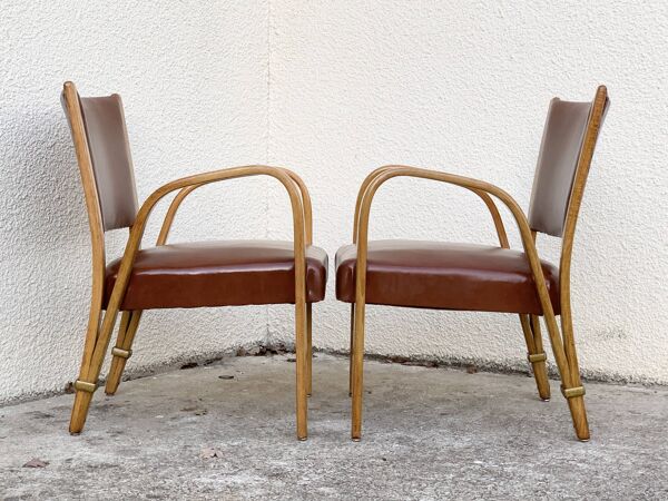 Fauteuils Bridge Bow Wood 1950