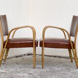 Fauteuils Bridge Bow Wood 1950