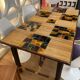 Adrien audoux & frida minet (20th century), dining table in stained rattan,