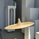 Large suspension, rattan luminaire in hat shape D:80cm
