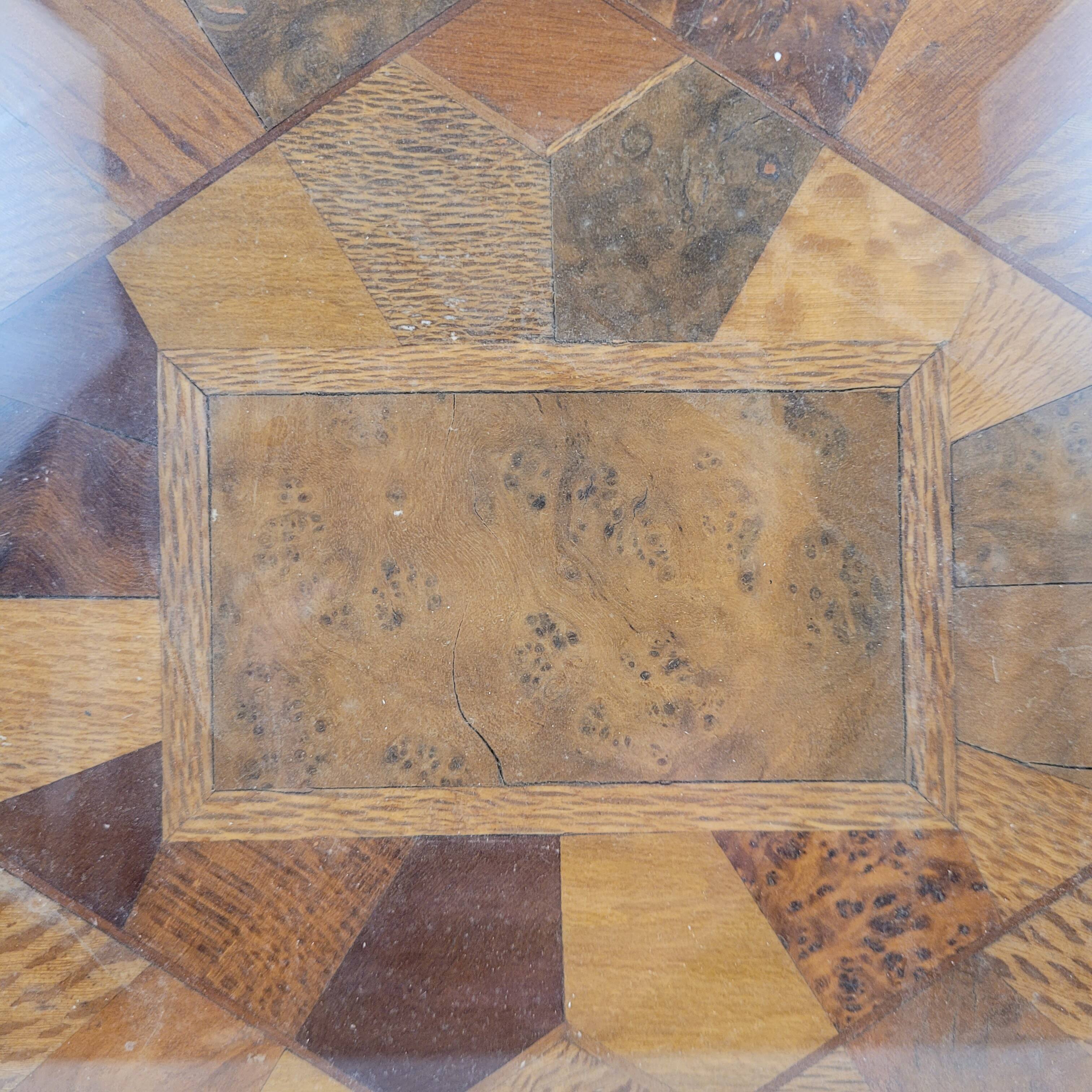 Bandeja Art Deco, Marquetería and crystal, 1950 – France