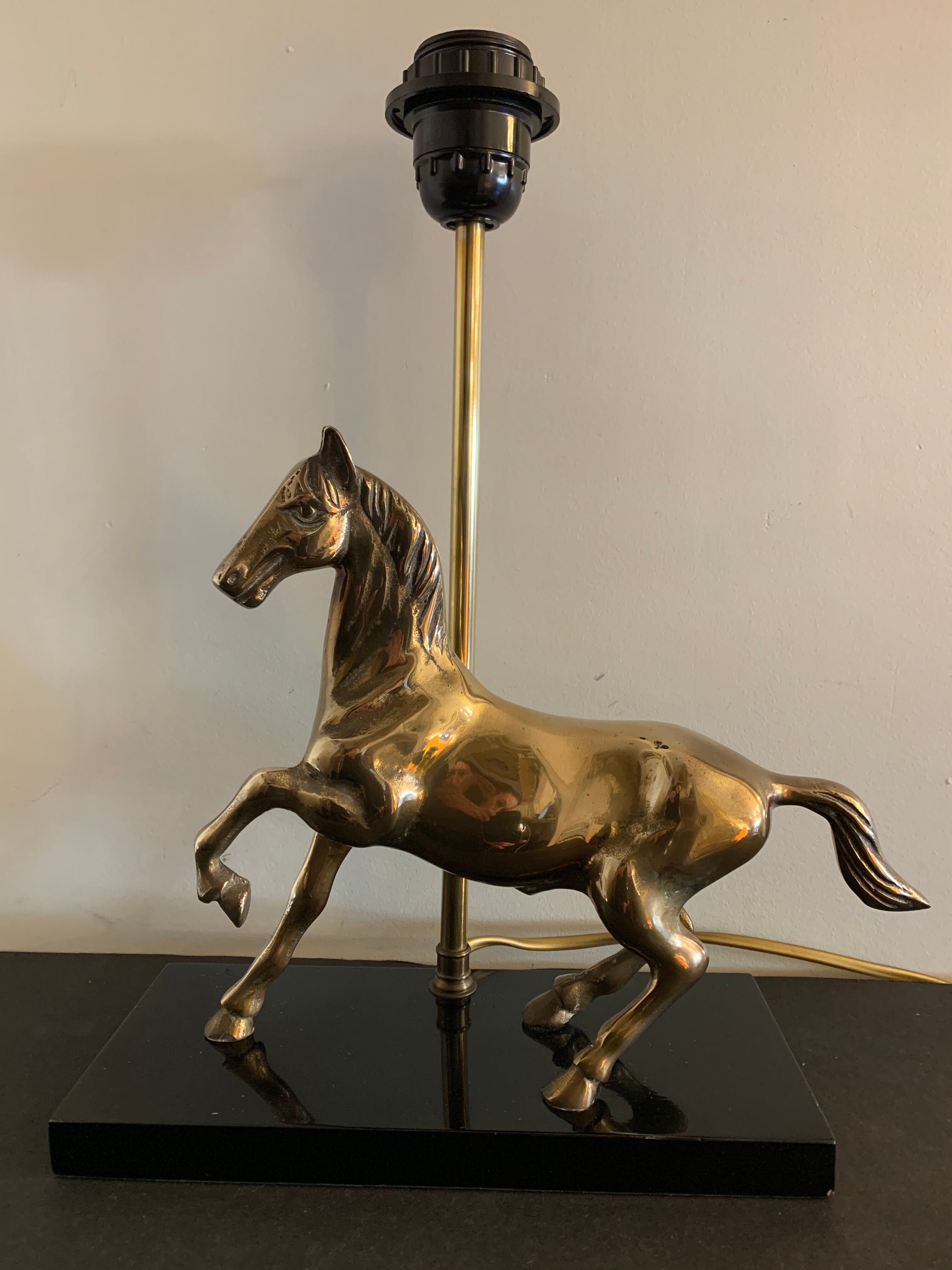 Brass horse lamp 1970