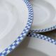 Opaque blue checkered plates Sarreguemines