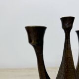 Brutalist bronze candle stick by Horst Dalbeck , 1970s Germany