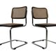 Ensemble de 4 chaises Cesca B32 conçues par Marcel Breuer, cadre marron foncé.