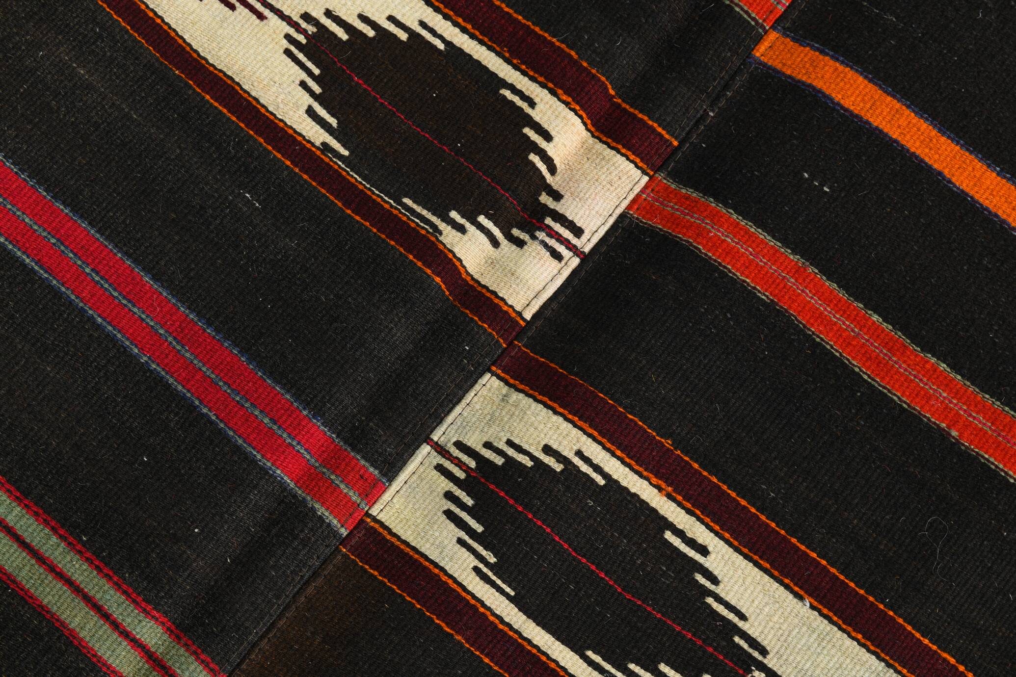 7x9 Multicolor Striped Pattern Kilim Rug, 215x280Cm