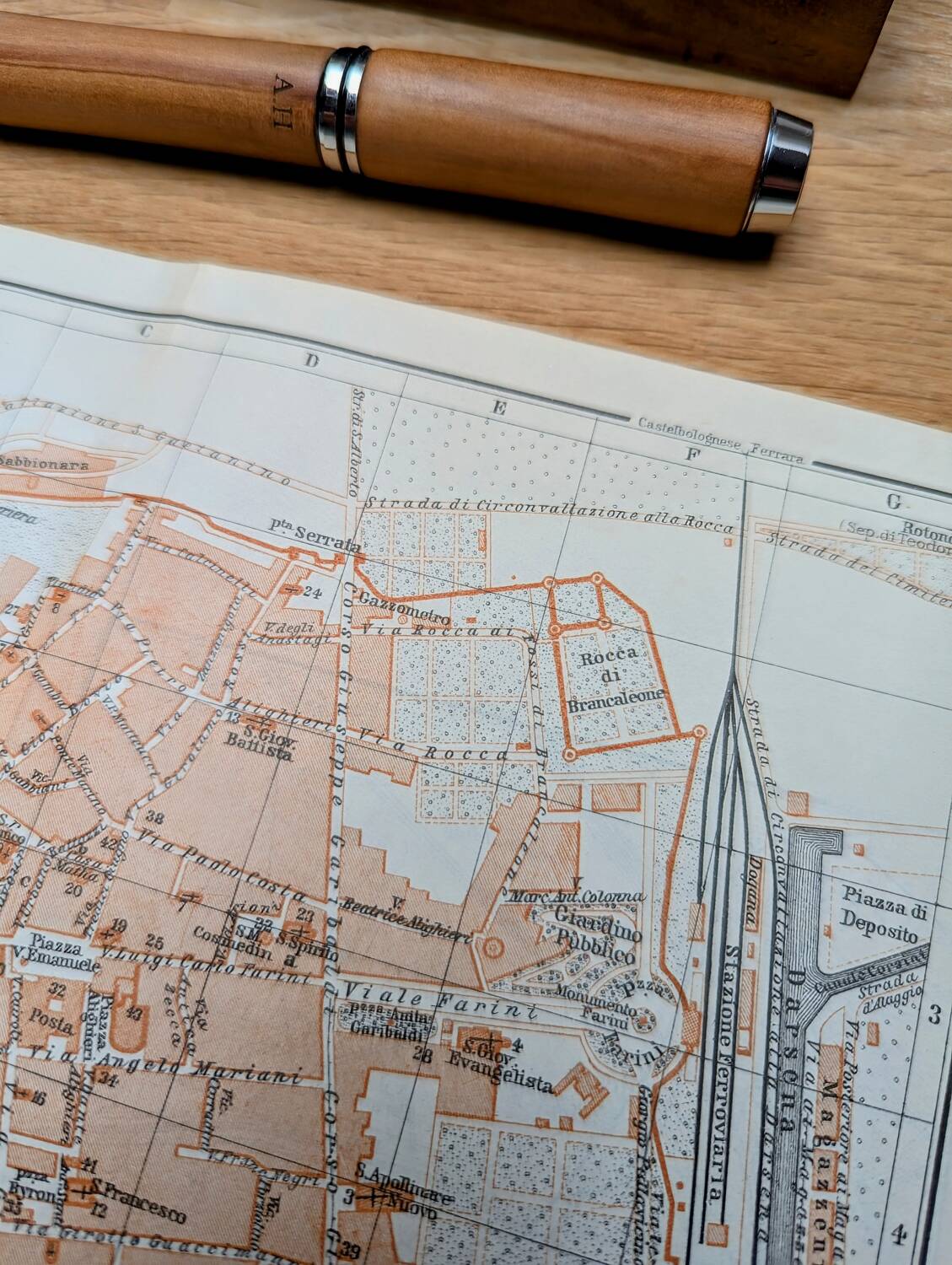 Printed in 1909, Map of Ravenna, Italy.