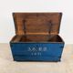 Antique Blue Painted Wooden Chest – Dated 1871