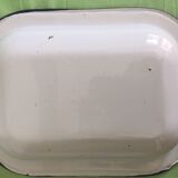 Set de 4 plats tole émaillée blanc