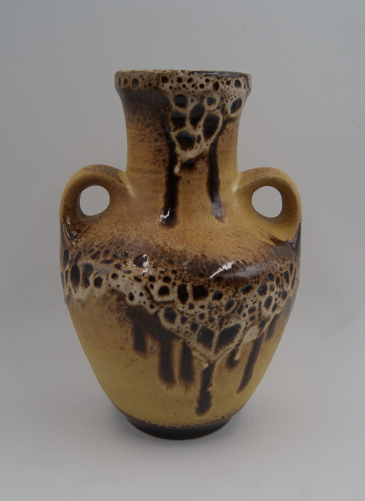 Vase céramique Fat Lava 2 anses vintage