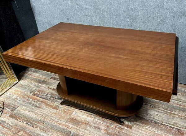 Table à allonges époque Art Déco en palissandre circa 1930 (281cm)