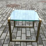 Coffee Table in Brass and Metal, 1980s