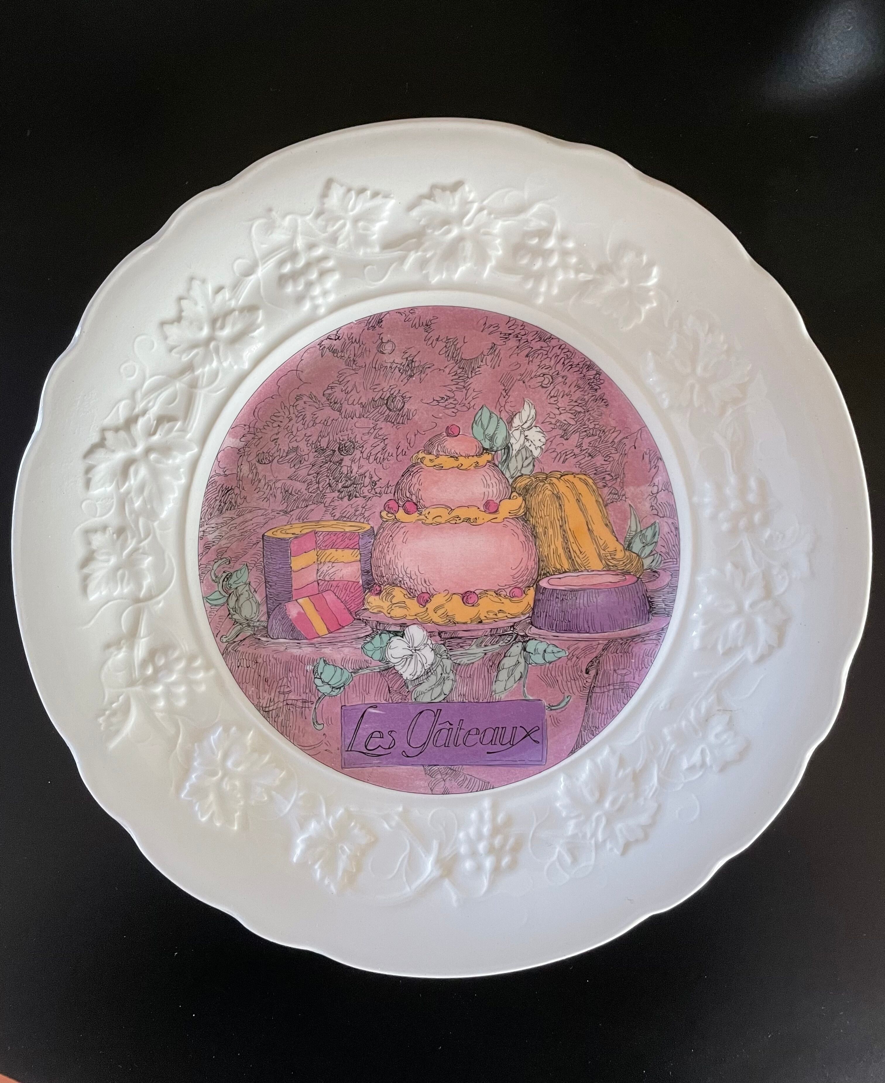 Set of 6 dessert plates Les Délices by Marie-Pierre Boitard - Faïence GIEN