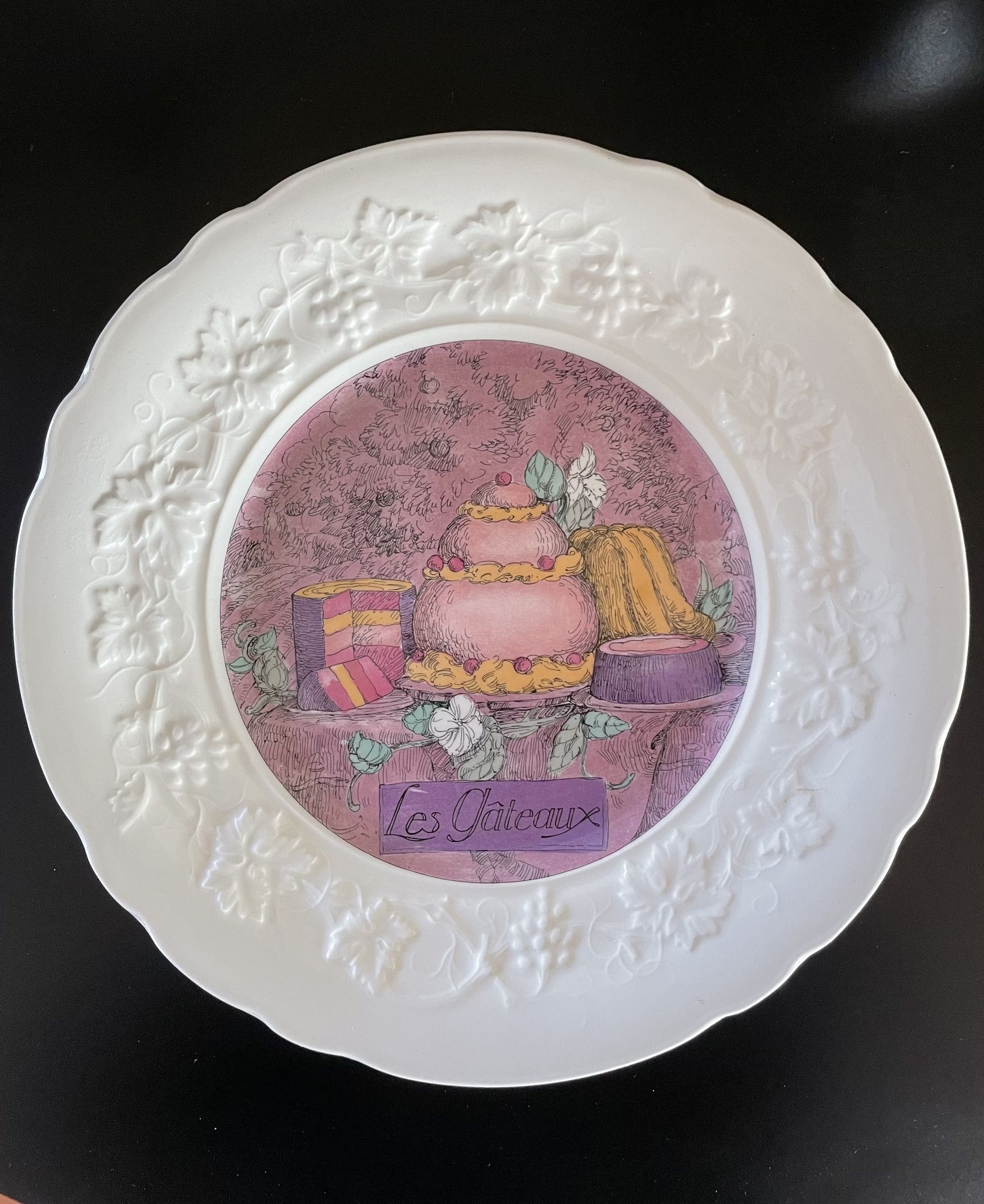 Set of 6 dessert plates Les Délices by Marie-Pierre Boitard - Faïence GIEN