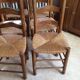Lot de 6 chaises en bois et paille