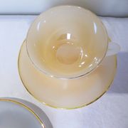 3 vintage Harlequin 211291 tea or chocolate cups and saucers.