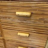 Commode bambou et rotin 1960