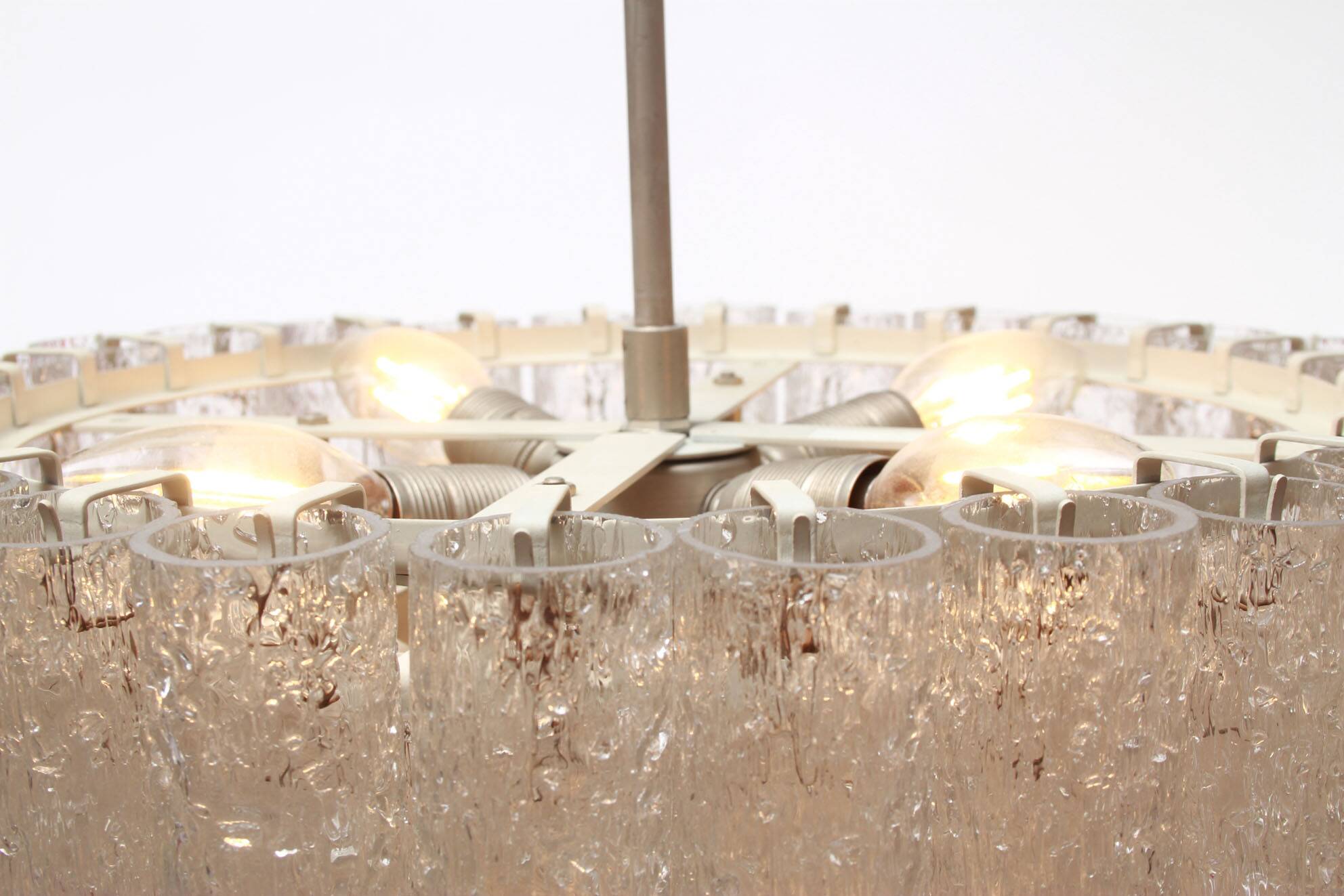 German 1960s chandelier with 60 cristall glass tubes