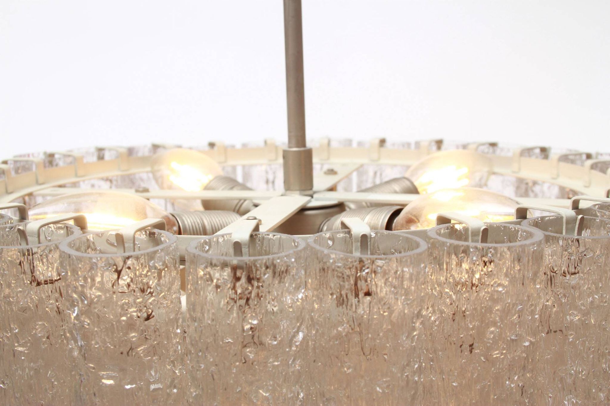 German 1960s chandelier with 60 cristall glass tubes