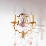 Pair vintage brass wall lamps and tassels