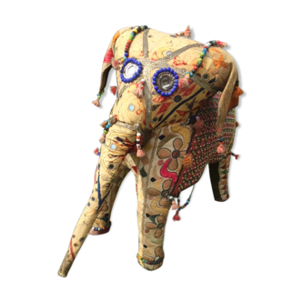 India ceremonial handmade fabric elephant - 1950