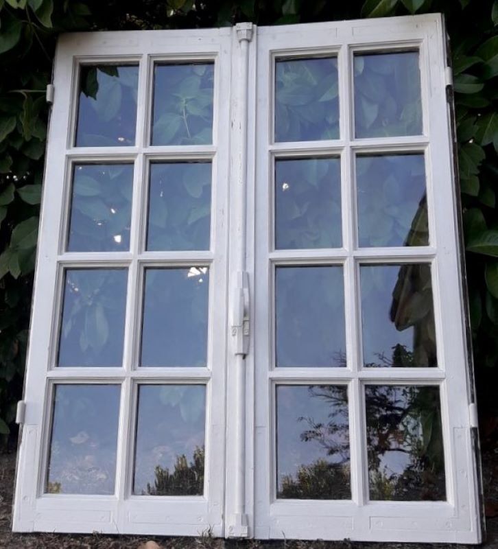 Old oak window H96.9xL81cm small panes