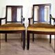 Pair of Louis XVI style mahogany office armchairs