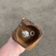 Old vintage pepper mill olive wood and brass