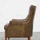 Olive Green Cowhide Leather Armchair