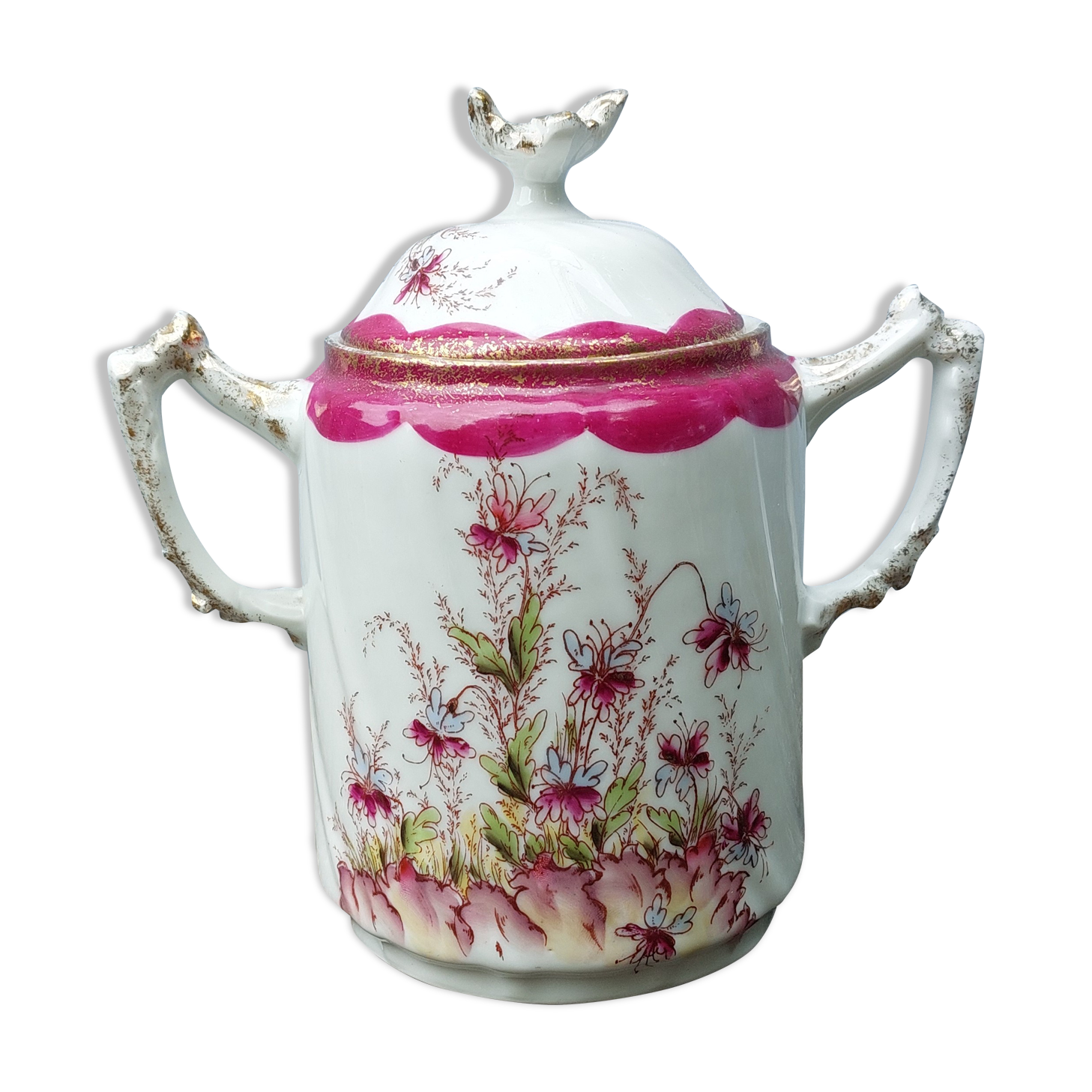 sucrier art nouveau en porcelaine