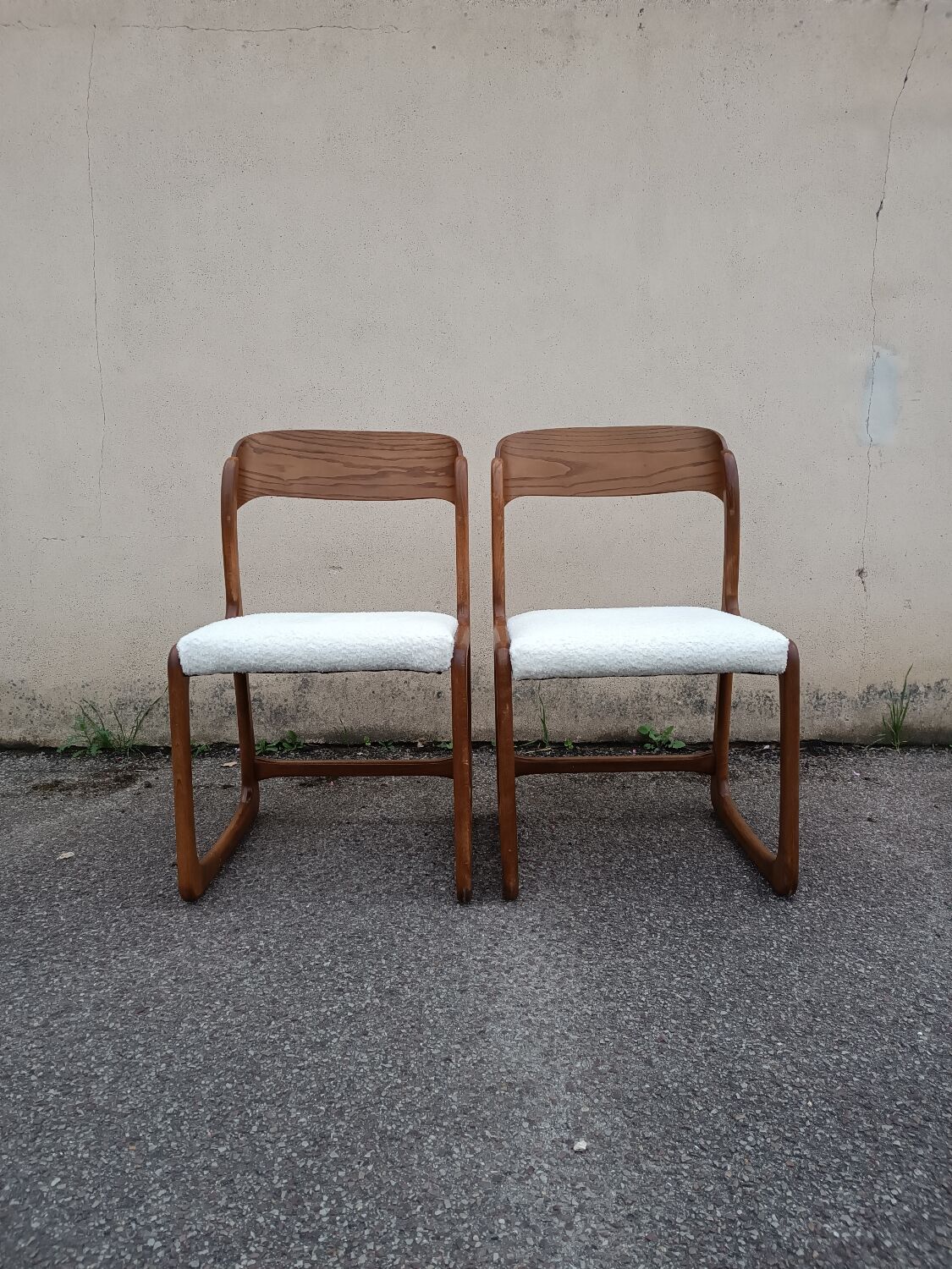Paire de chaises Baumann traîneau