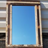 Rectangular mirror in polychrome wood