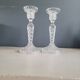 Pair of antique molded glass candlesticks