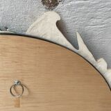 Oval ceramic mirror with flowers