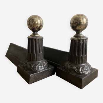 Pair of neo-classical andirons