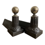 Pair of neo-classical andirons