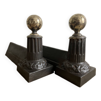 Pair of neo-classical andirons