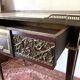 Table de salon , bureau style Louis XVI en bois, marbre et laiton