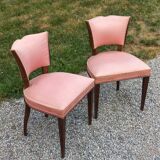 Paire de chaises de chambre vintage à dossier bas des années 30/50