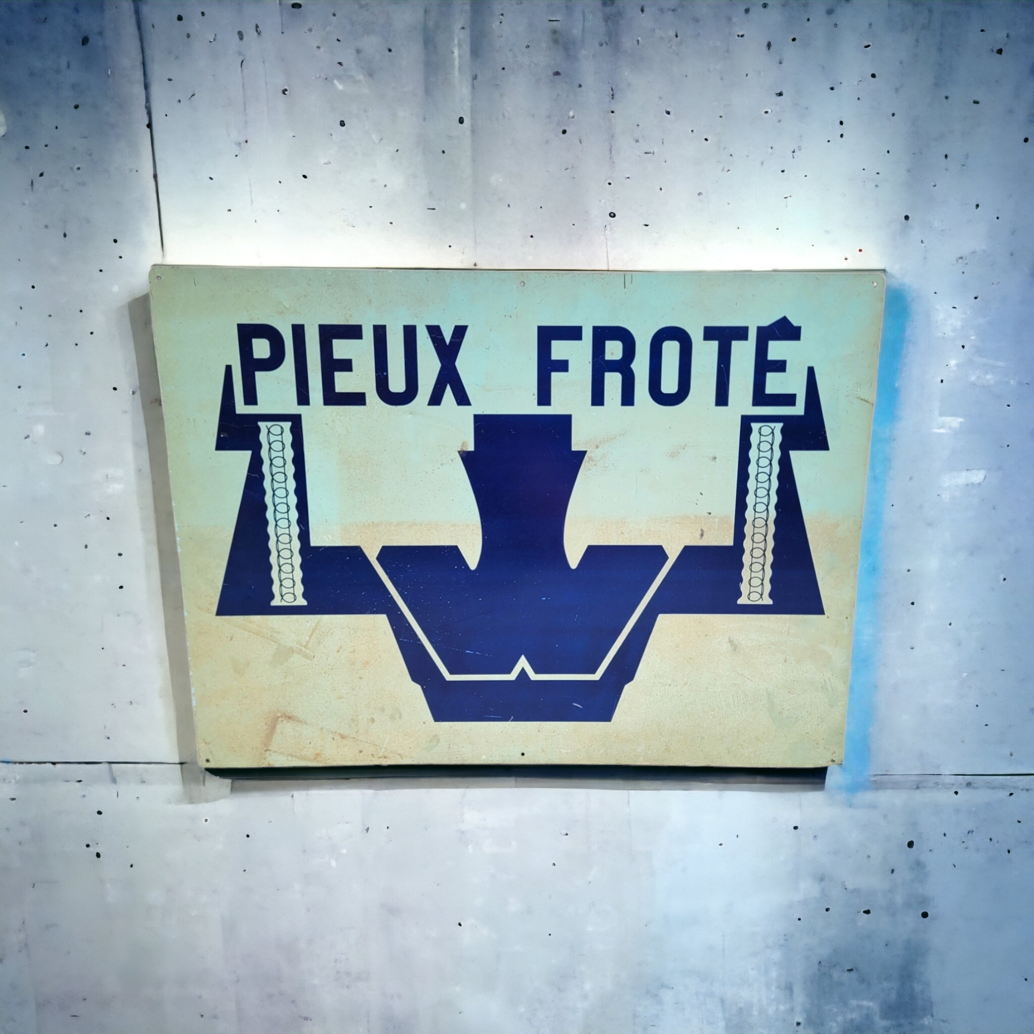 Plaque en tôle enseigne vintage industrielle