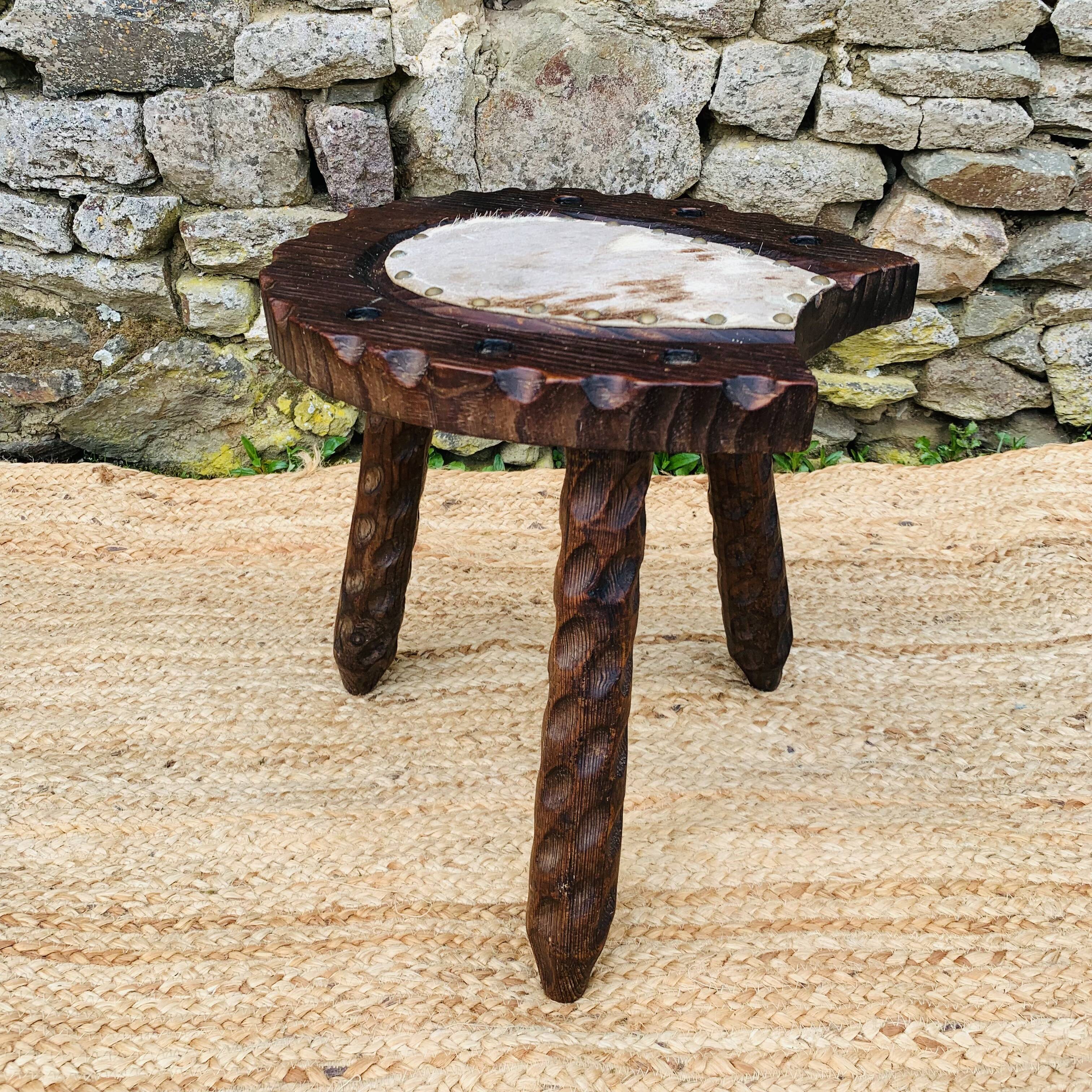Wooden horseshoe stool