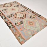 5x10 Geometric 58s Antique Kilim Rug, 168x313Cm