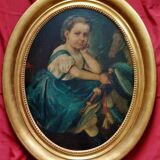 Portrait d'une jeune fille, peinture française du XIXe siècle