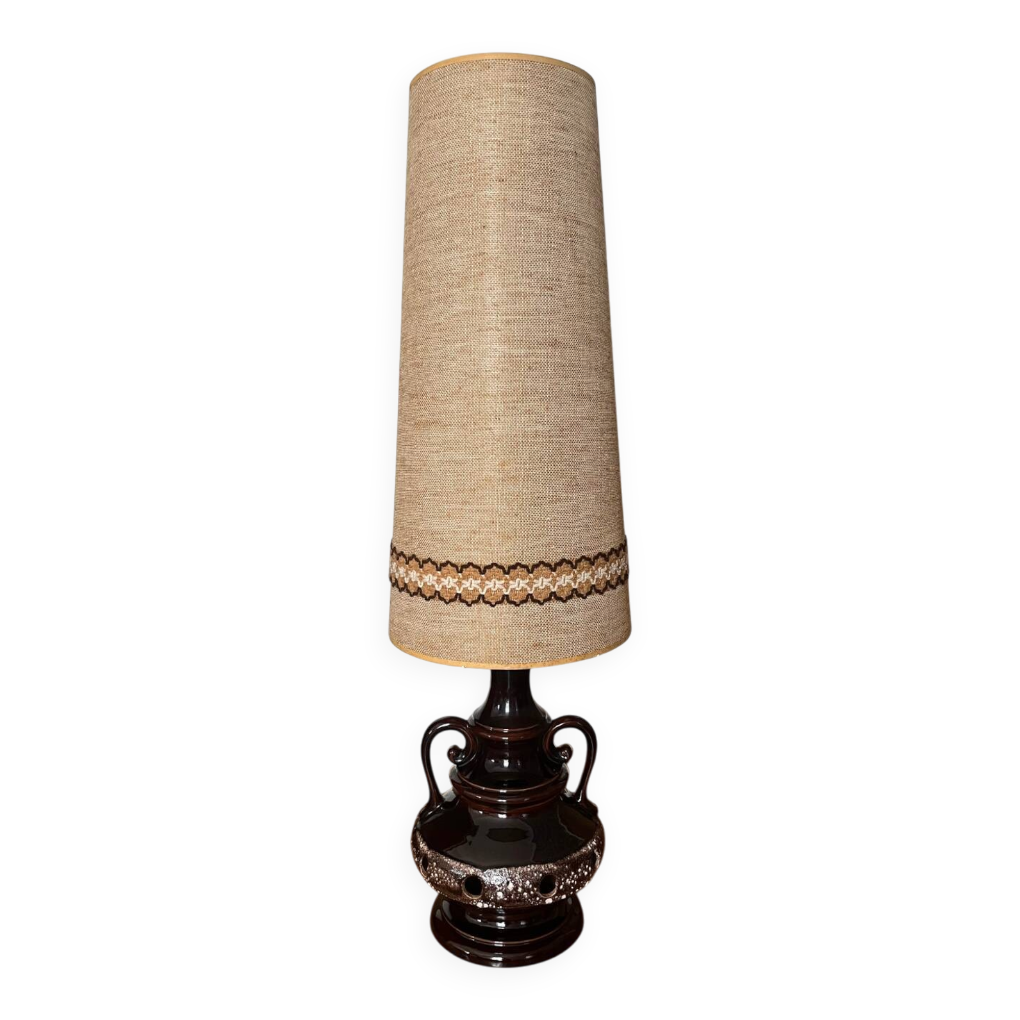 Large vintage 70s ceramic lamp – 1.20m